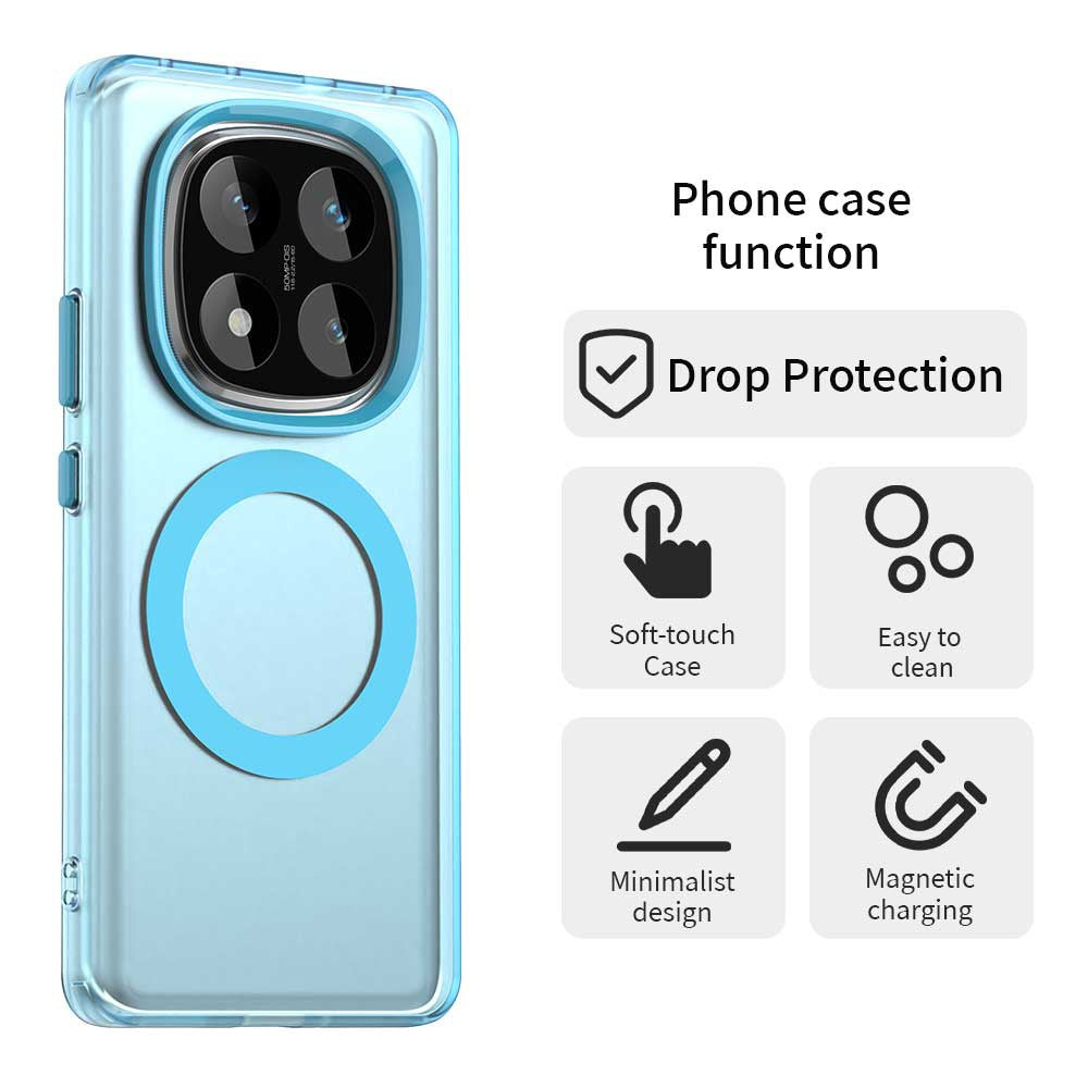 Husa de protectie Techsuit CandyCase MagSafe compatibil cu Xiaomi Redmi Note 14 Pro 4G, Albastru