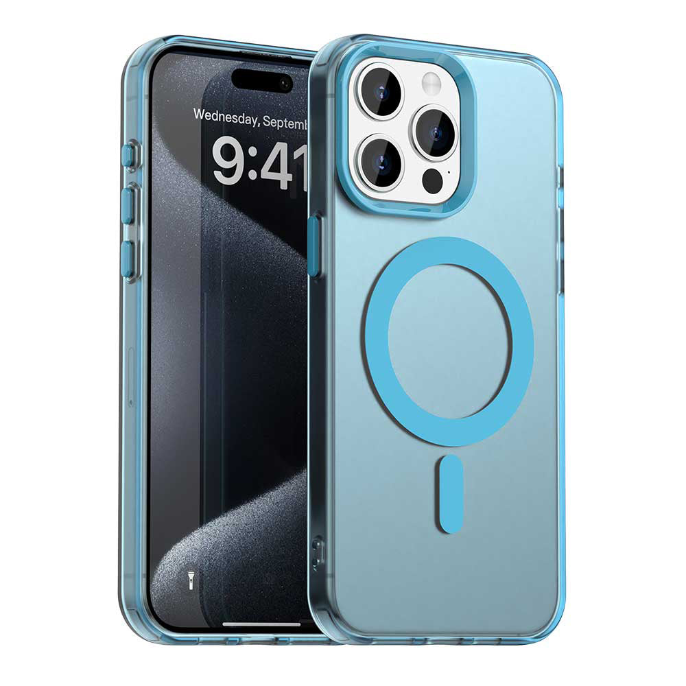 Husa de protectie Techsuit CandyCase MagSafe compatibil cu iPhone 15 Pro Max, Albastru