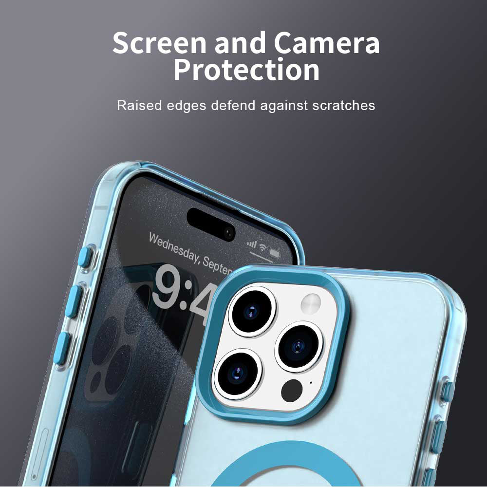 Husa de protectie Techsuit CandyCase MagSafe compatibil cu iPhone 15 Pro, Albastru