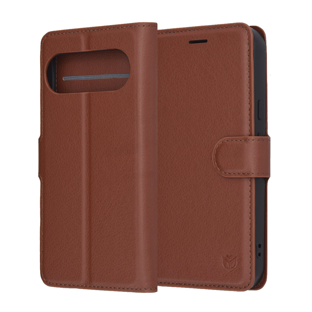 Husa de protectie Techsuit Leather Folio compatibil cu Google Pixel 10 / 10 Pro, Maro