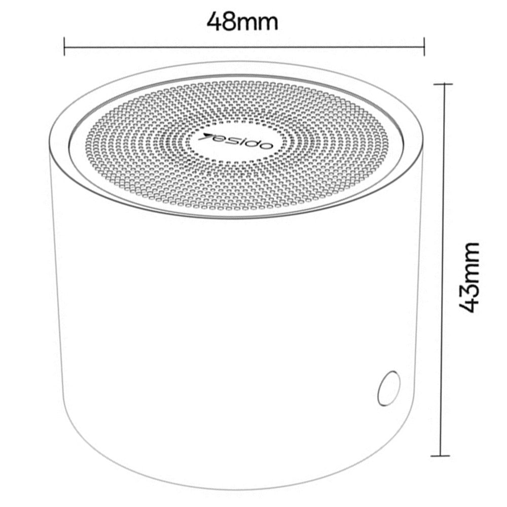 Casti Yesido Wireless Speaker (YSW30), Bluetooth 5.0, Bass Diaphragm, Ultra Mini Size, IPX5 Waterproof, Type-C, 700mAh, Negru