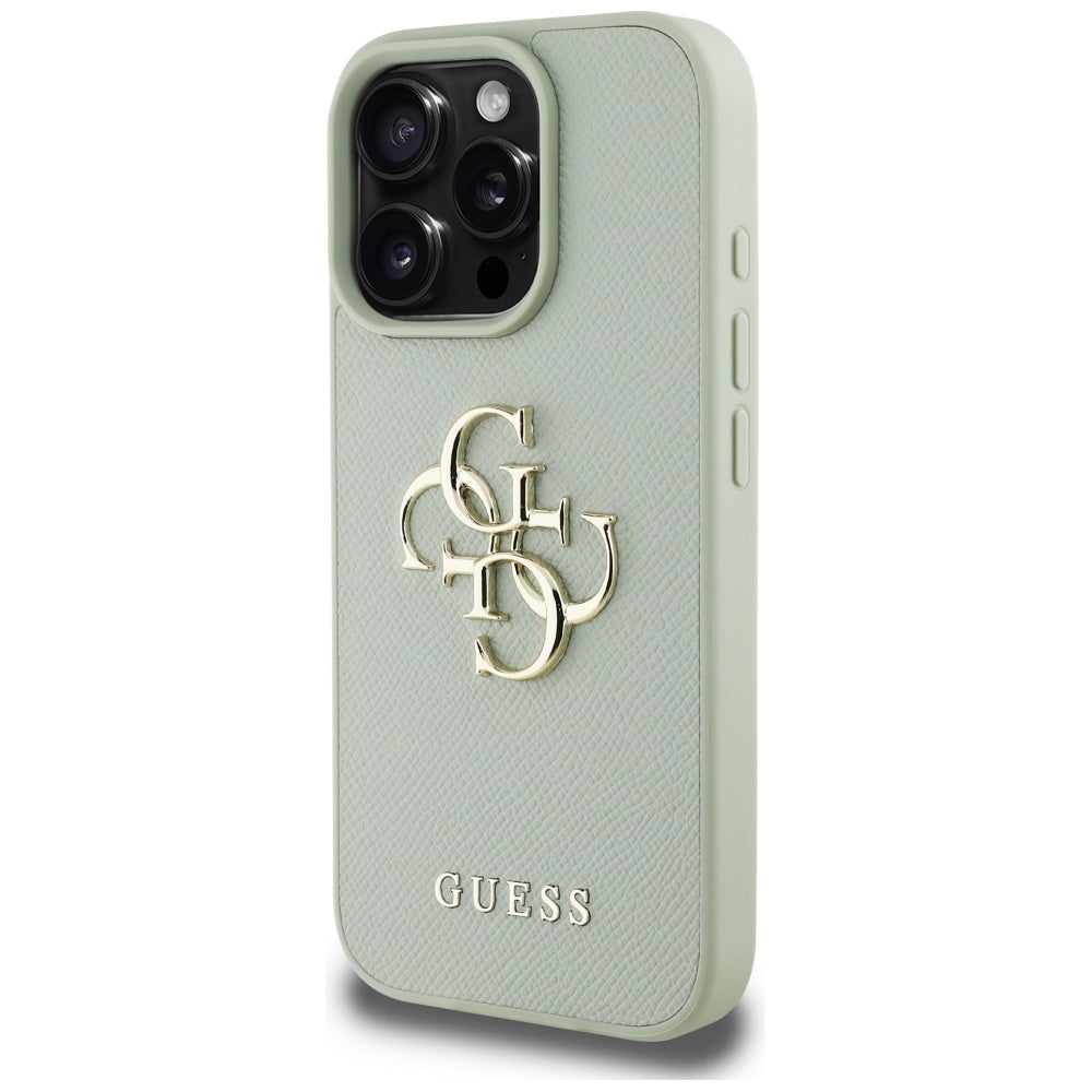 Husa de protectie Guess Hardcase Grained Big 4G Logo Small Classic Logo (GUHCP16XPGT4MBN) compatibil cu iPhone 16 Pro Max, Verde