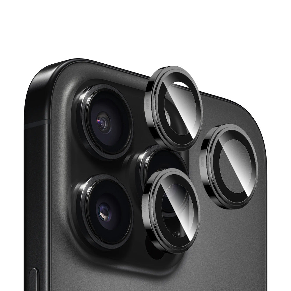 Folie de protectie Blueo Sapphire Crystal Original Lens Glass compatibil cu iPhone 16 Pro / iPhone 16 Pro Max, Negru Titanium
