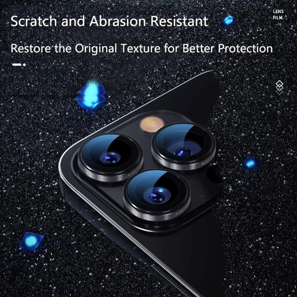 Folie de protectie Blueo 99 Anti-Reflective Lens Glass compatibil cu iPhone 15 Pro /iPhone 15 Pro Max /iPhone 16 Pro /iPhone 16 Pro Max, Natural Titanium