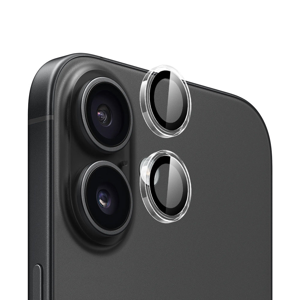 Folie de protectie Blueo Original Metal Frame Lens compatibil cu iPhone 16 / iPhone 16 Plus, Transparent
