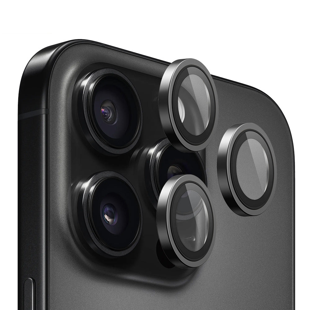 Folie de protectie Blueo Original Metal Frame Lens compatibil cu iPhone 14 Pro / iPhone 14 Pro Max, Negru