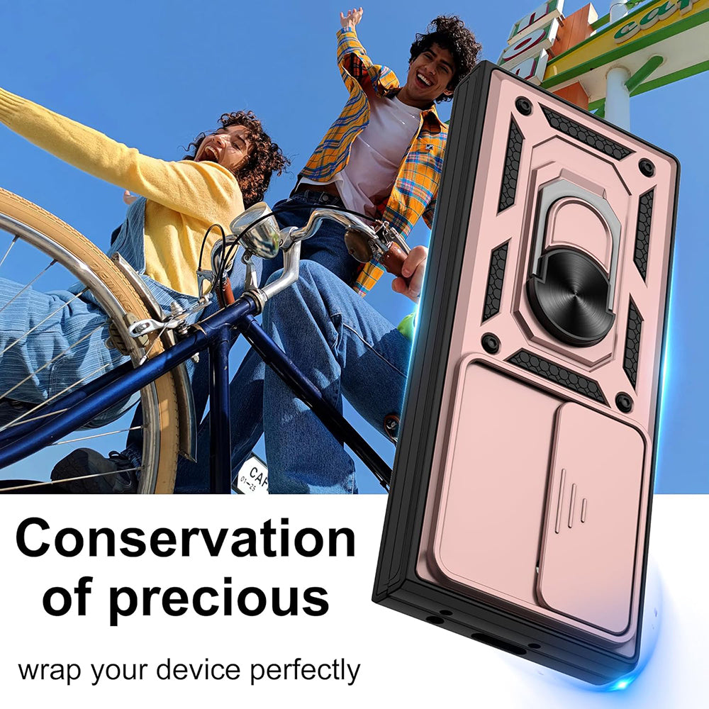 Husa de protectie Techsuit CamShield Series compatibil cu Samsung Galaxy Z Fold7, Roz Auriu