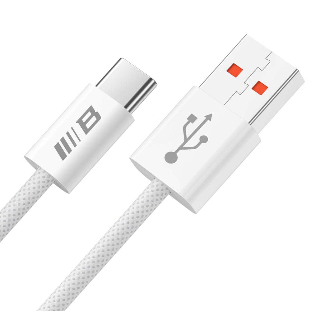 Cablu Blueo Data Cable, USB-A to Type-C, Braided, Fast Charging, 6A, 1.5m, Alb