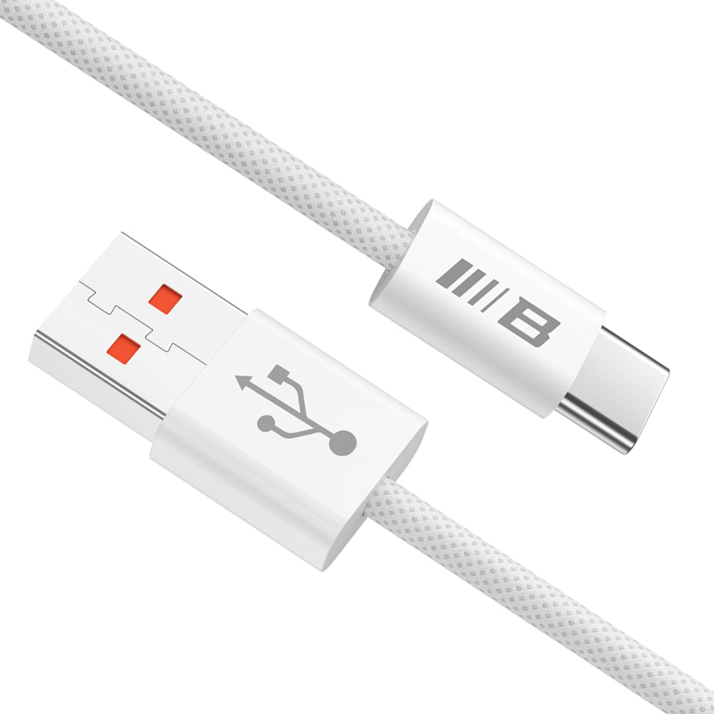 Cablu Blueo Data Cable, USB-A to Type-C, Braided, Fast Charging, 6A, 1.5m, Alb