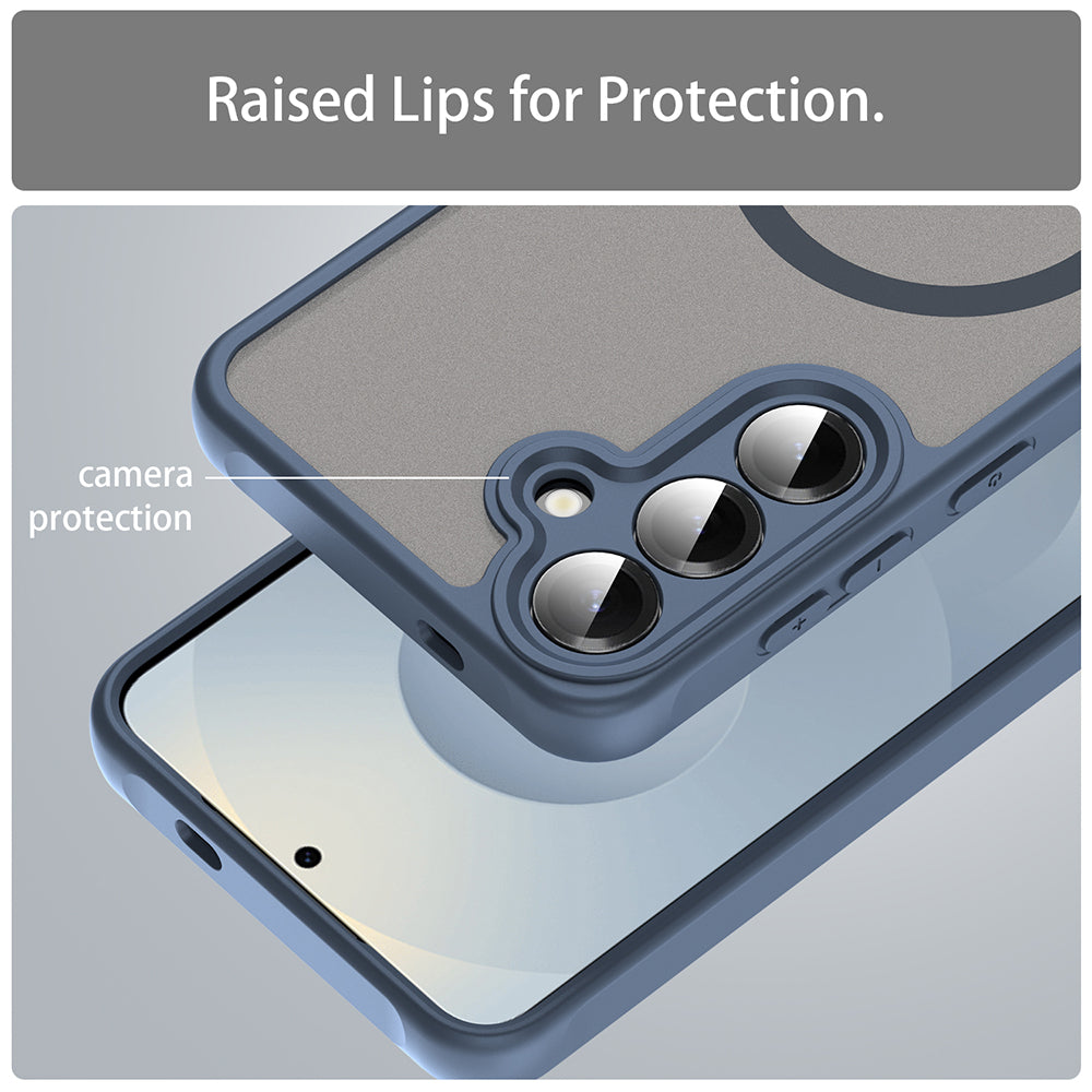Husa de protectie Techsuit HaloFrost II MagSafe compatibil cu Samsung Galaxy S25 FE, Bleumarin