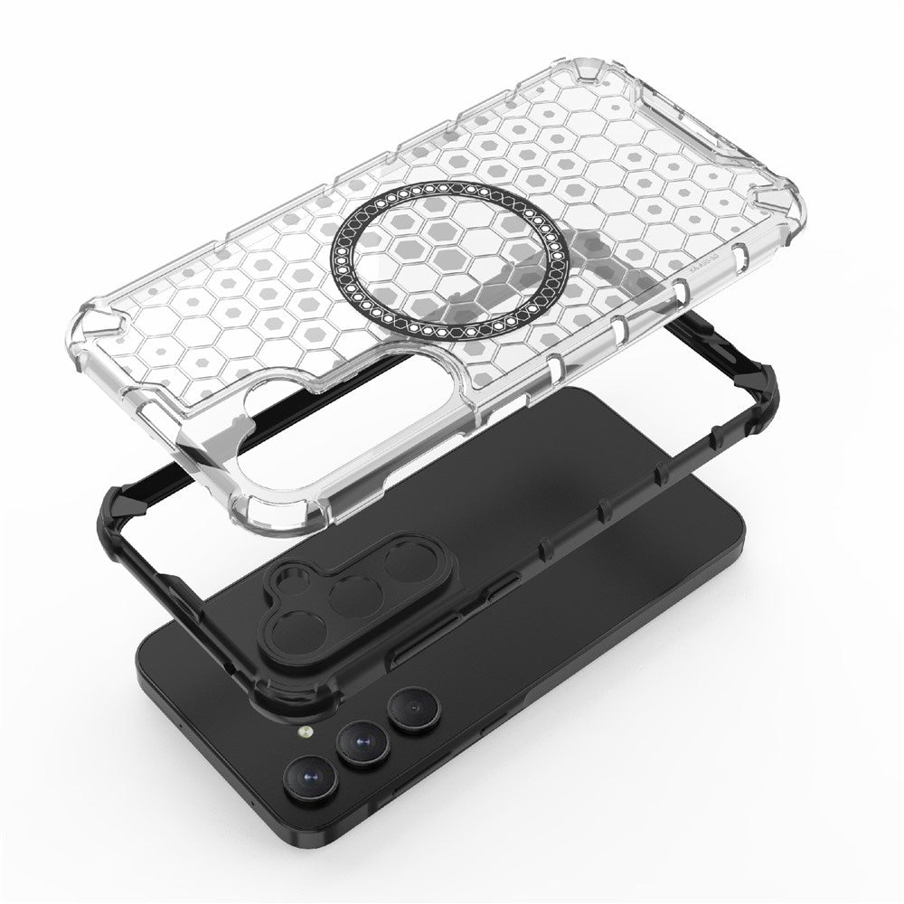 Husa de protectie Techsuit HoneyComb Shield MagSafe compatibil cu Samsung Galaxy S25, Verde Lime