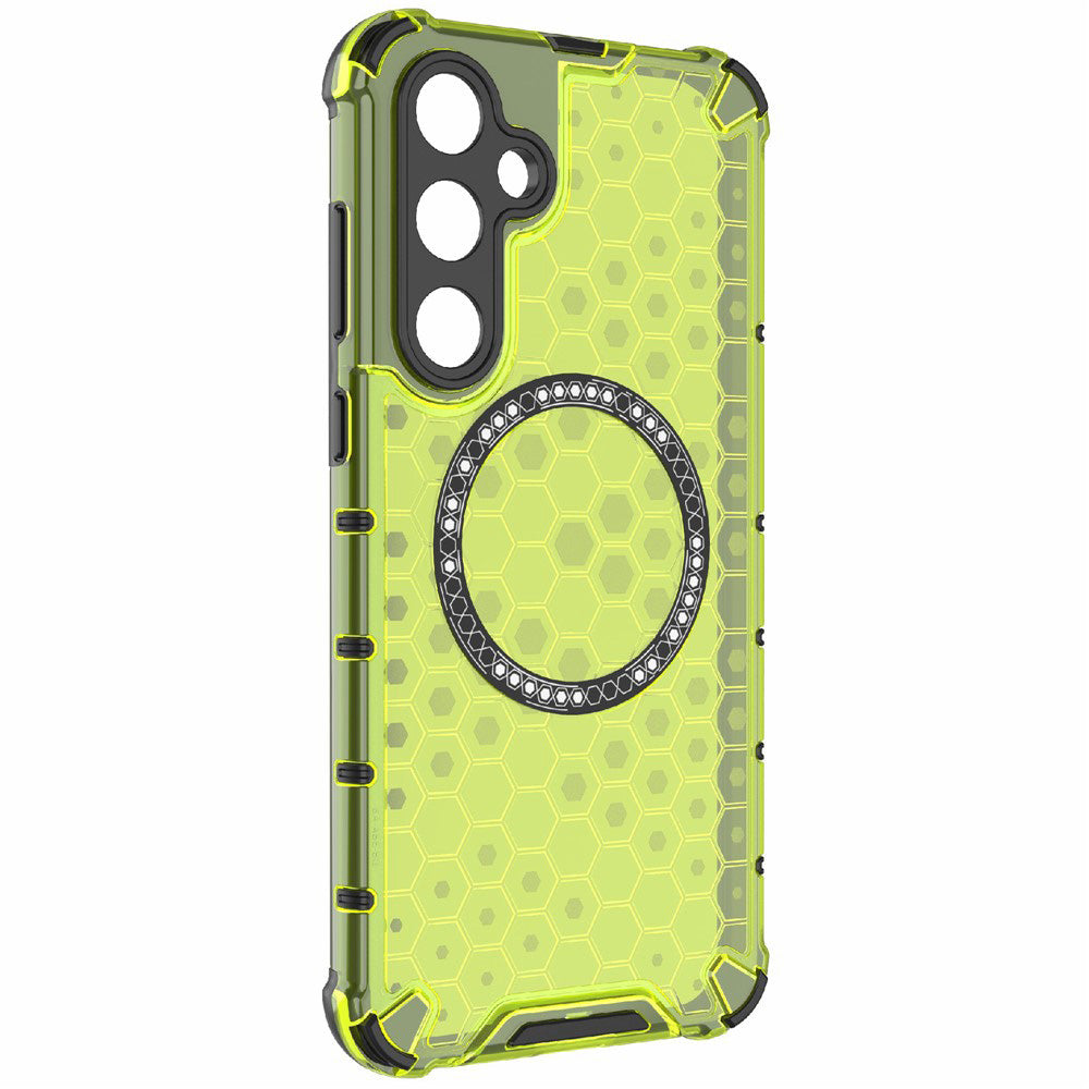 Husa de protectie Techsuit HoneyComb Shield MagSafe compatibil cu Samsung Galaxy S25, Verde Lime