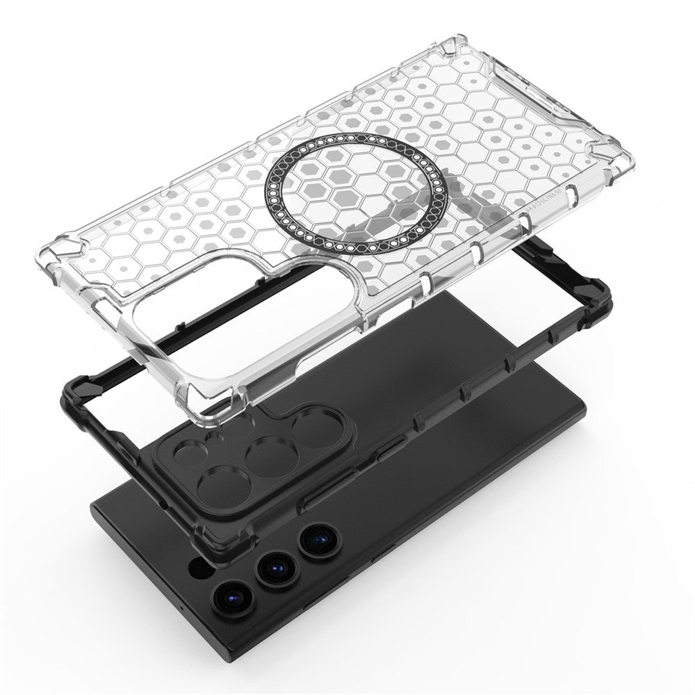 Husa de protectie Techsuit HoneyComb Shield MagSafe compatibil cu Samsung Galaxy S24 Ultra, Albastru