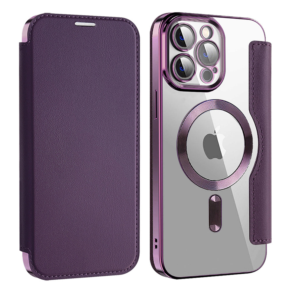 Husa de protectie Techsuit SmartMag Book compatibil cu iPhone 12 Pro, Mov
