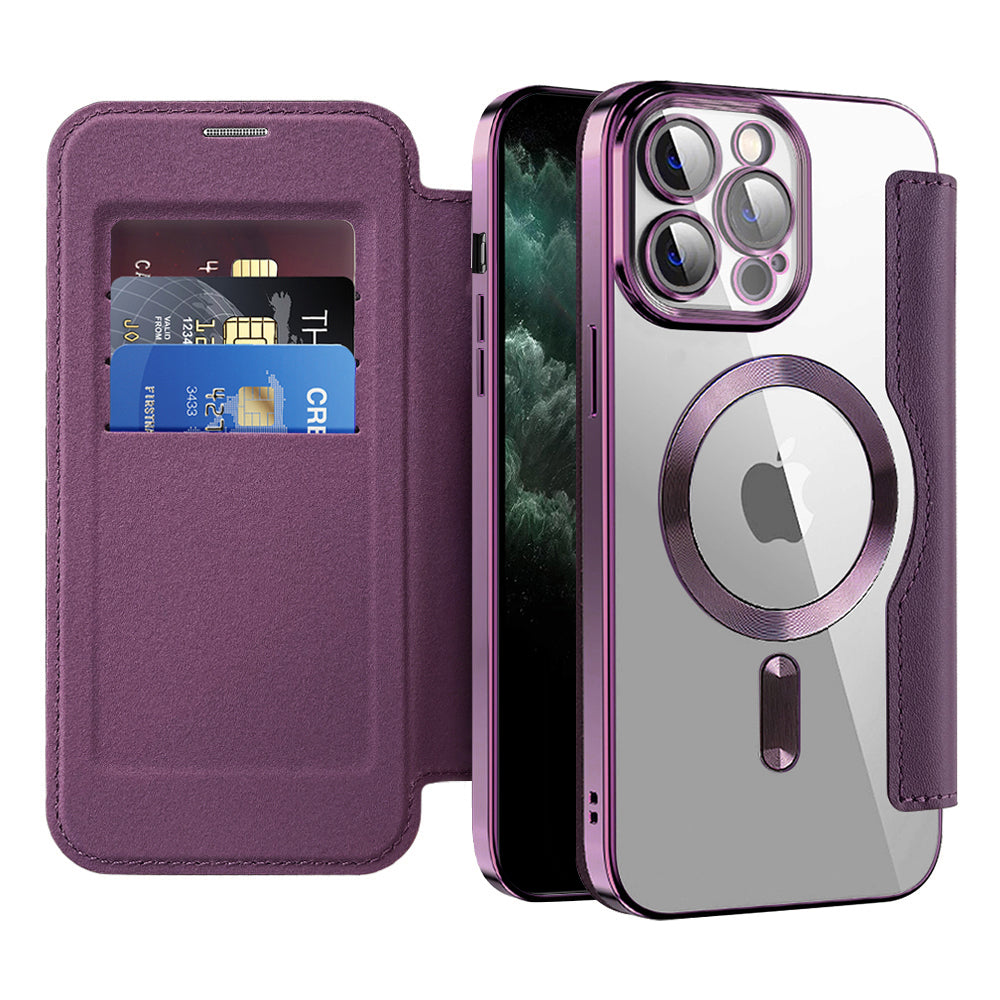 Husa de protectie Techsuit SmartMag Book compatibil cu iPhone 11 Pro Max, Mov