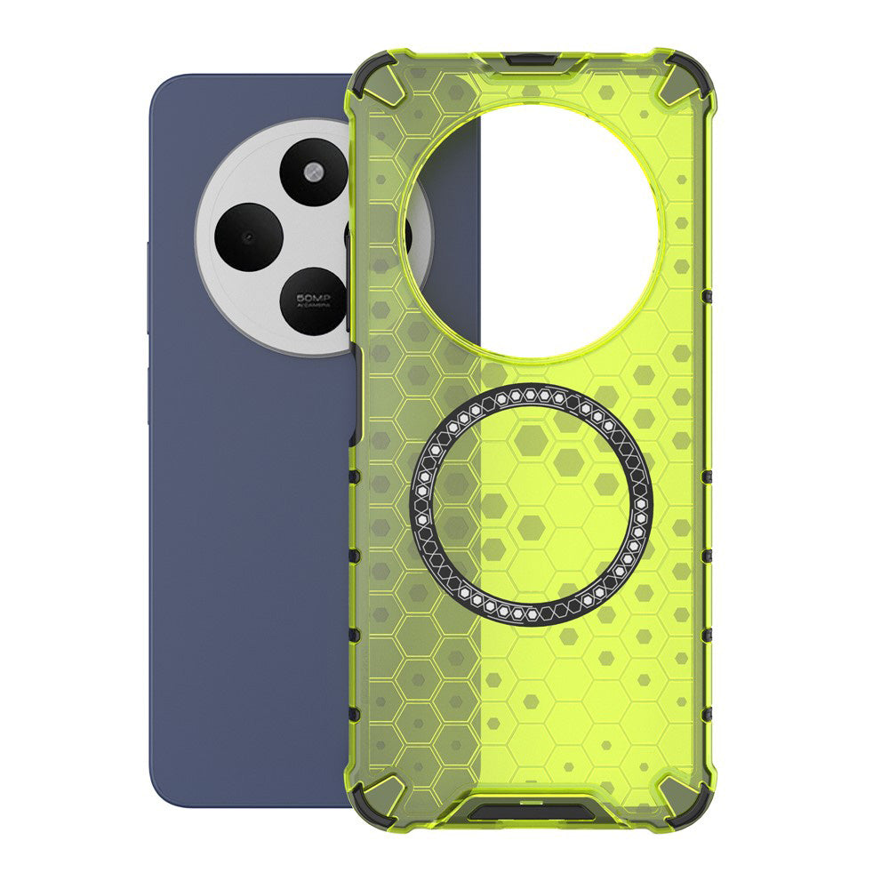 Husa de protectie Techsuit HoneyComb Shield MagSafe compatibil cu Xiaomi Redmi 14C / Poco C75, Verde Lime