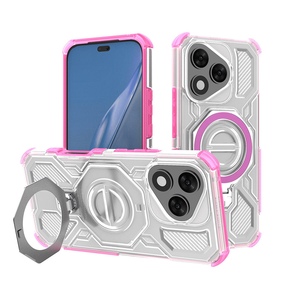 Husa de protectie Techsuit Carbon Shield PRO compatibil cu Honor 400 Lite, Roz Transparent
