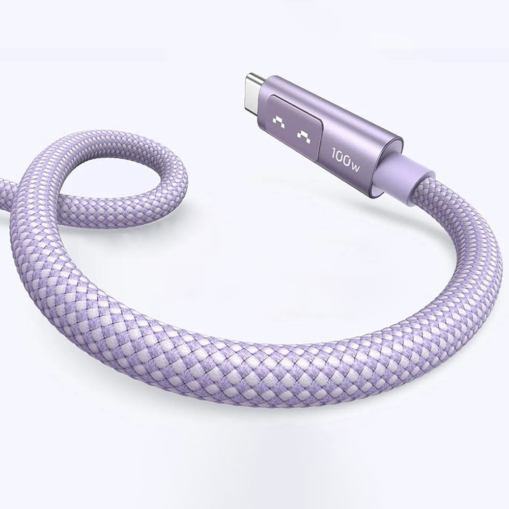 Cablu Ugreen L509 (35512), USB-C to USB-C, 5A, 100W, 2m, Nylon, Gri Spatial