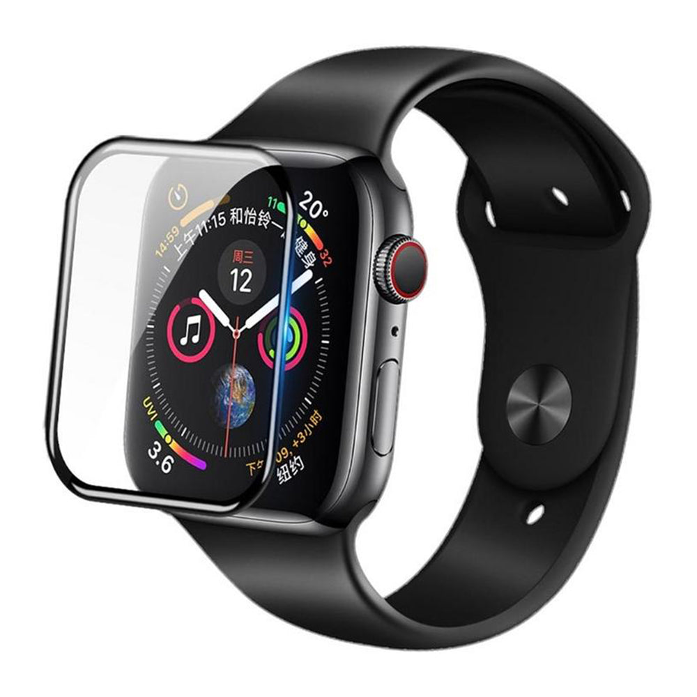 Folie de protectie smartwatch Blueo High Molecule Screen Protector with Dust Removal Locator compatibil cu Apple Watch 4/5/6/SE/SE 2 (40mm), Negru