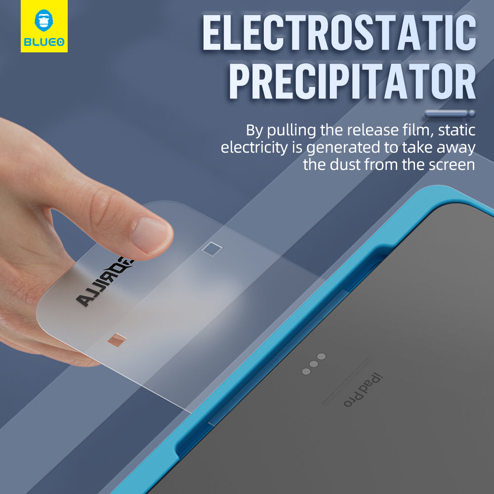 Husa de protectie tableta Blueo HD Tempered Glass with Applicator Pro compatibil cu iPad Pro 12.9 (2020 / 2021 / 2022), Transparent