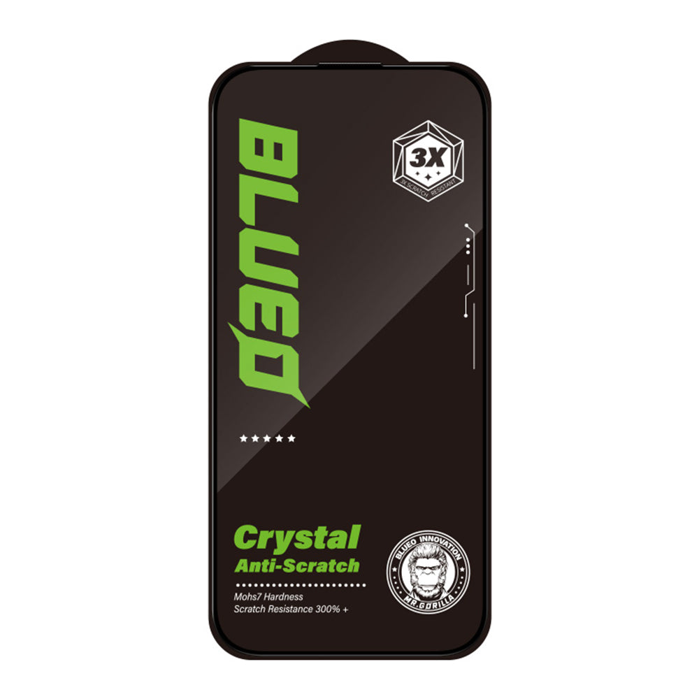 Folie de protectie Blueo Crystal Anti-Scratch Glass compatibil cu iPhone 15 / iPhone 16, Negru