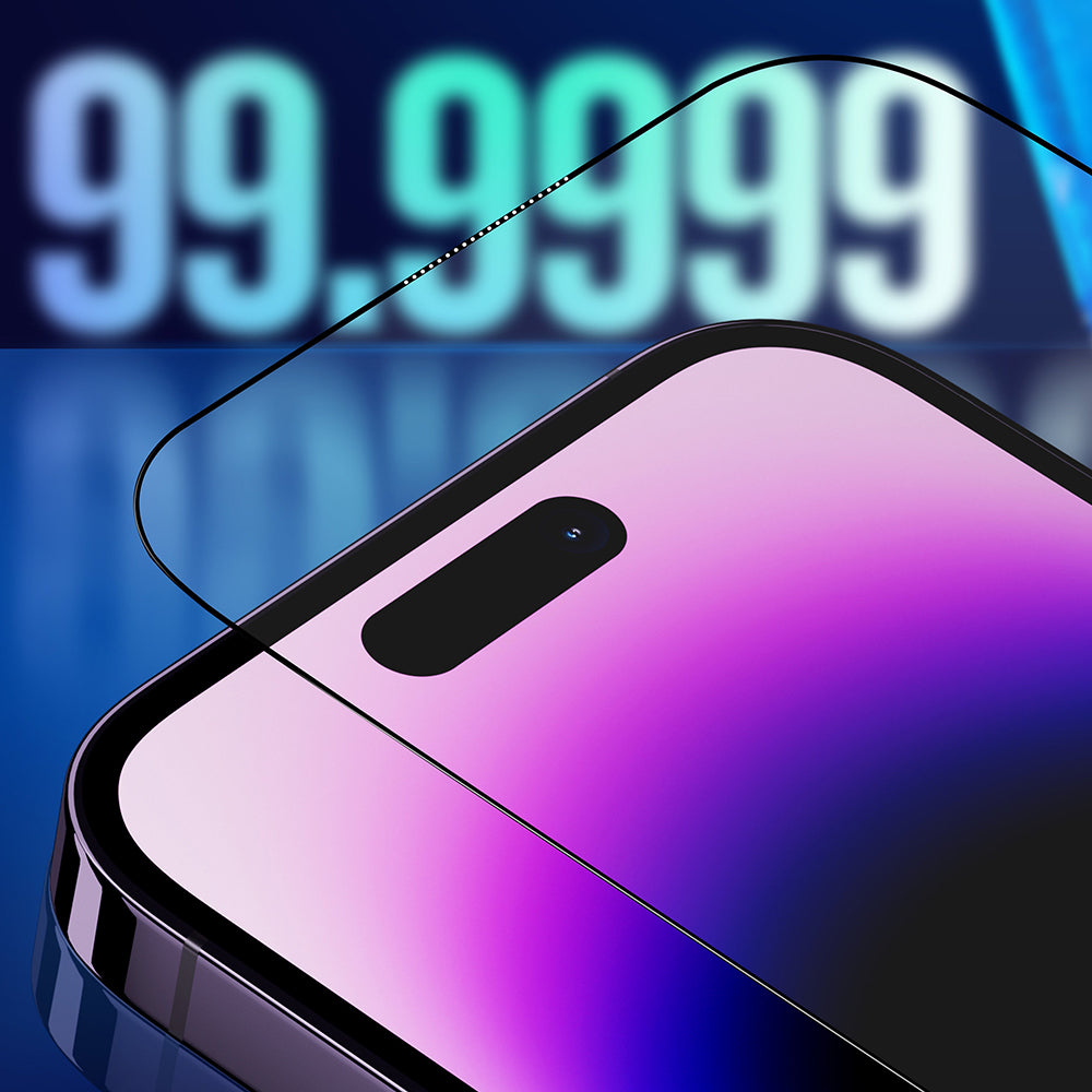 Folie de protectie Blueo Premium Sapphire Non Breaking / Scratching 9H Glass compatibil cu iPhone 15 Pro Max, Negru