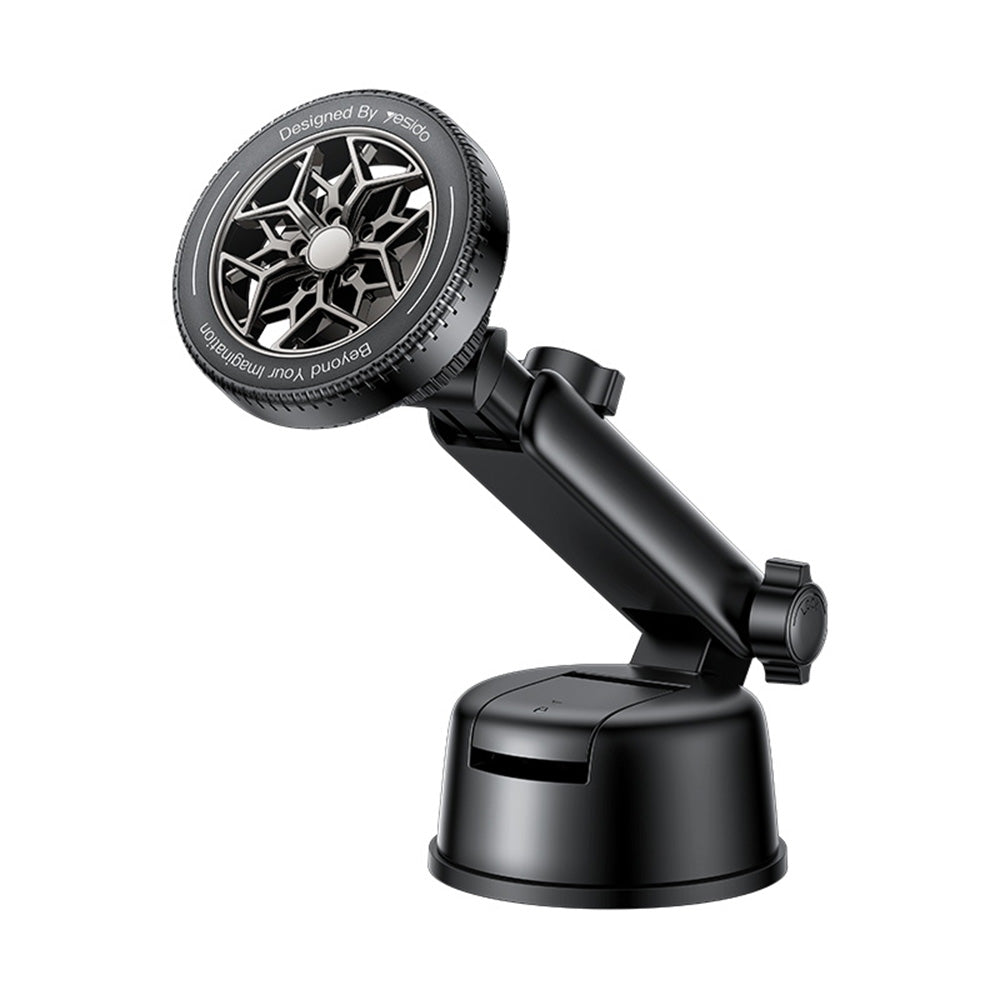 Suport Yesido (C266), Magnetic N52, for Dashboard, 360 Base, Telescopic Clamp Arm, Unique Design, 4.7-7.2 inch, Negru