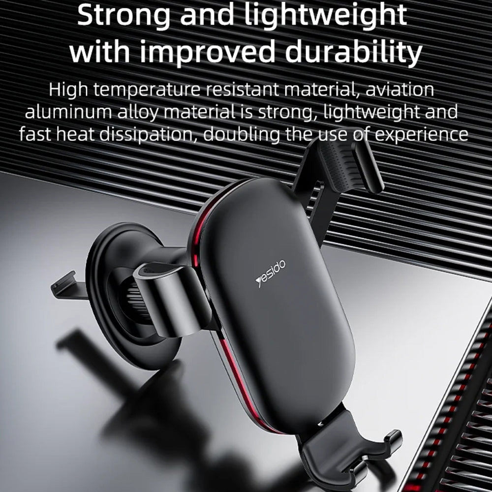 Suport Yesido (C243), for Air Vent, with Bionic Hawksbill Hook, Gravitational Lock, Negru