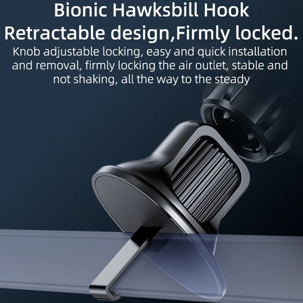 Suport Yesido (C243), for Air Vent, with Bionic Hawksbill Hook, Gravitational Lock, Negru