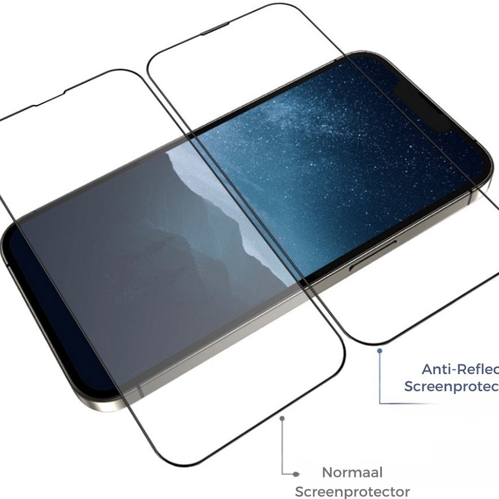 Folie de protectie Blueo Anti-Reflective HD Glass compatibil cu iPhone 13 Pro Max / iPhone 14 Plus, Negru
