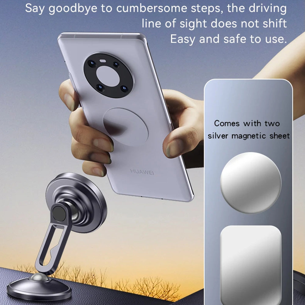 Suport Yesido (C210), Magnetic, for Dashboard, Dual Ball Head, Metal Design, Universal, Negru