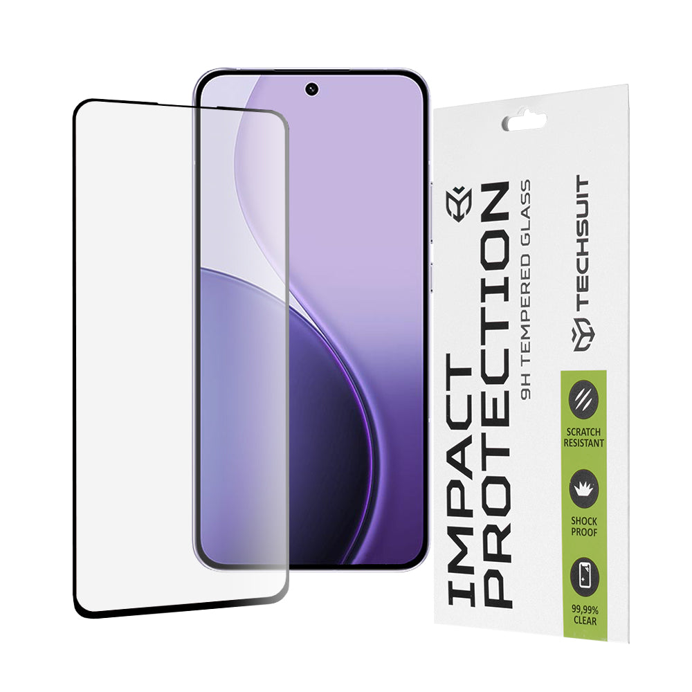 Folie de protectie Techsuit 111D Full Cover / Full Glue Glass compatibil cu Oppo Reno14 F / Reno14 FS 5G, Negru