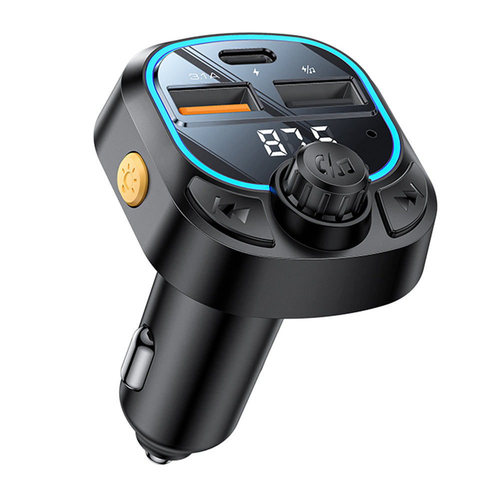 Incarcator Yesido FM Modulator and Car (Y70), Dual-Port USB-C + USB-A, Bluetooth 5.3, 15W, Negru