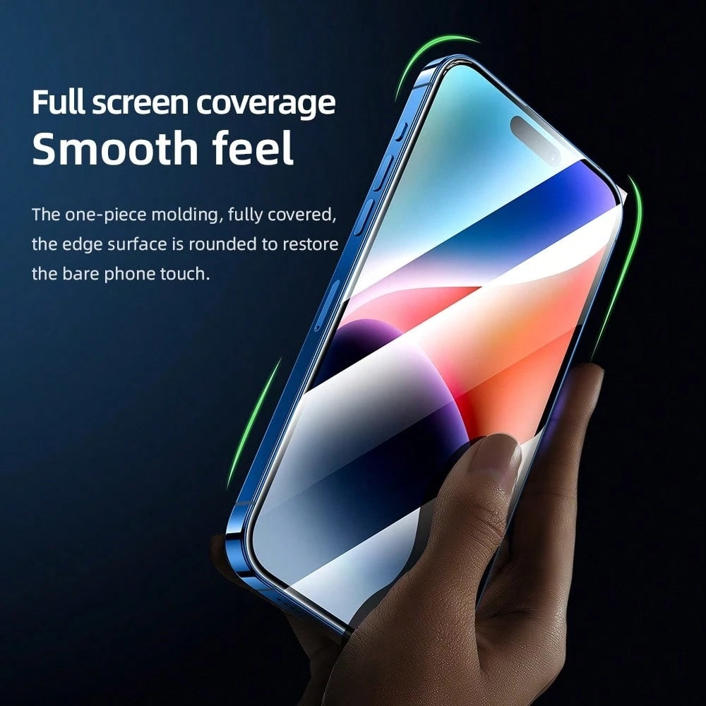 Folie de protectie Blueo 3D Full Display Curved Edge AR Glass with Applicator Pro compatibil cu iPhone 16 Pro Max / iPhone 17 Pro Max, Negru