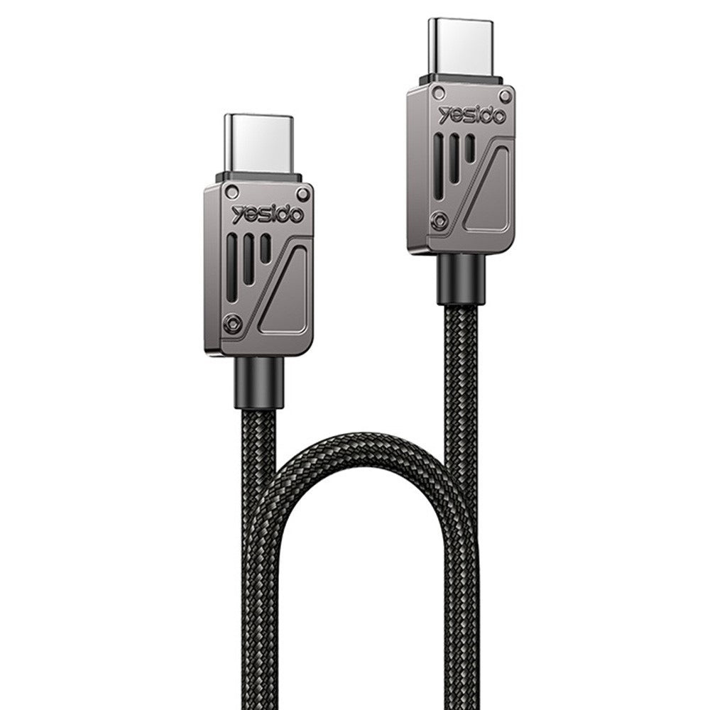 Cablu Yesido (CA196), Type-C to Type-C, Fast Charging, 480Mbps, PD60W, CarPlay Compatible, Zinc Alloy, 1.2m, Negru