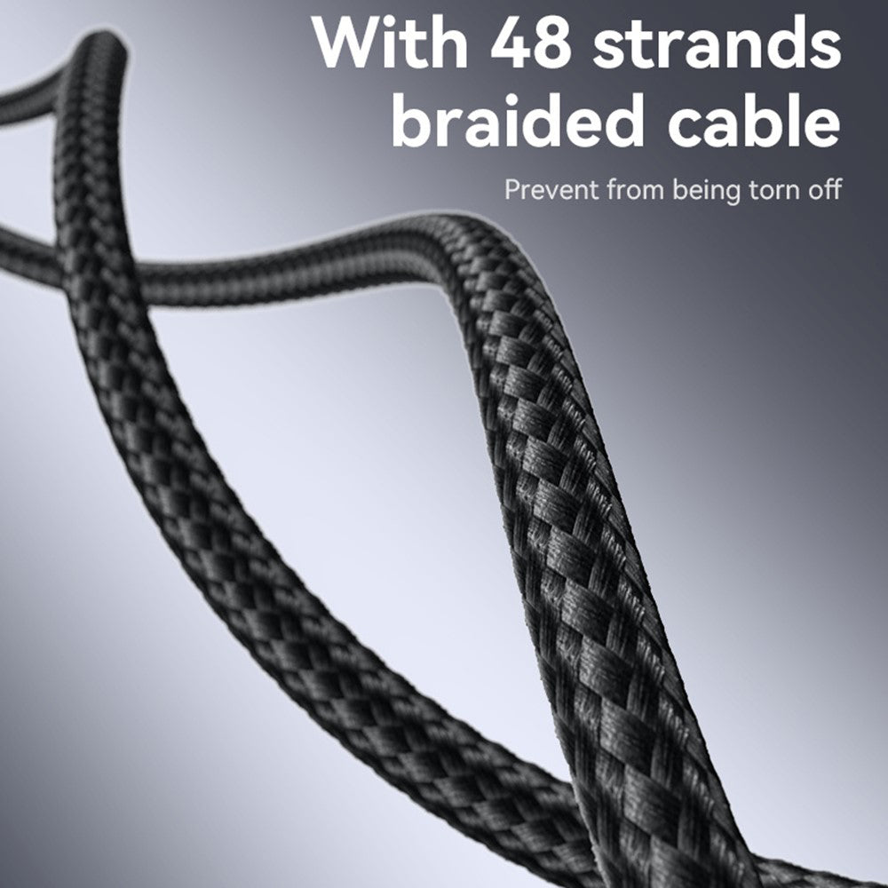 Cablu Yesido (CA186), Type-C to Type-C, Fast Charging, 480Mbps, 240W, 48V/5A, E-Mark Chip, Nylon Braided, 2m, Negru