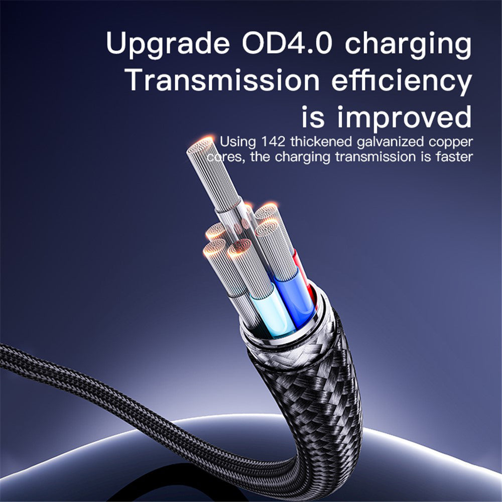 Cablu Yesido (CA129C), USB to Type-C, Fast Charge, 18W, 3A, 480Mbps, CarPlay Compatible, Aluminum Alloy, 1.2m, Negru