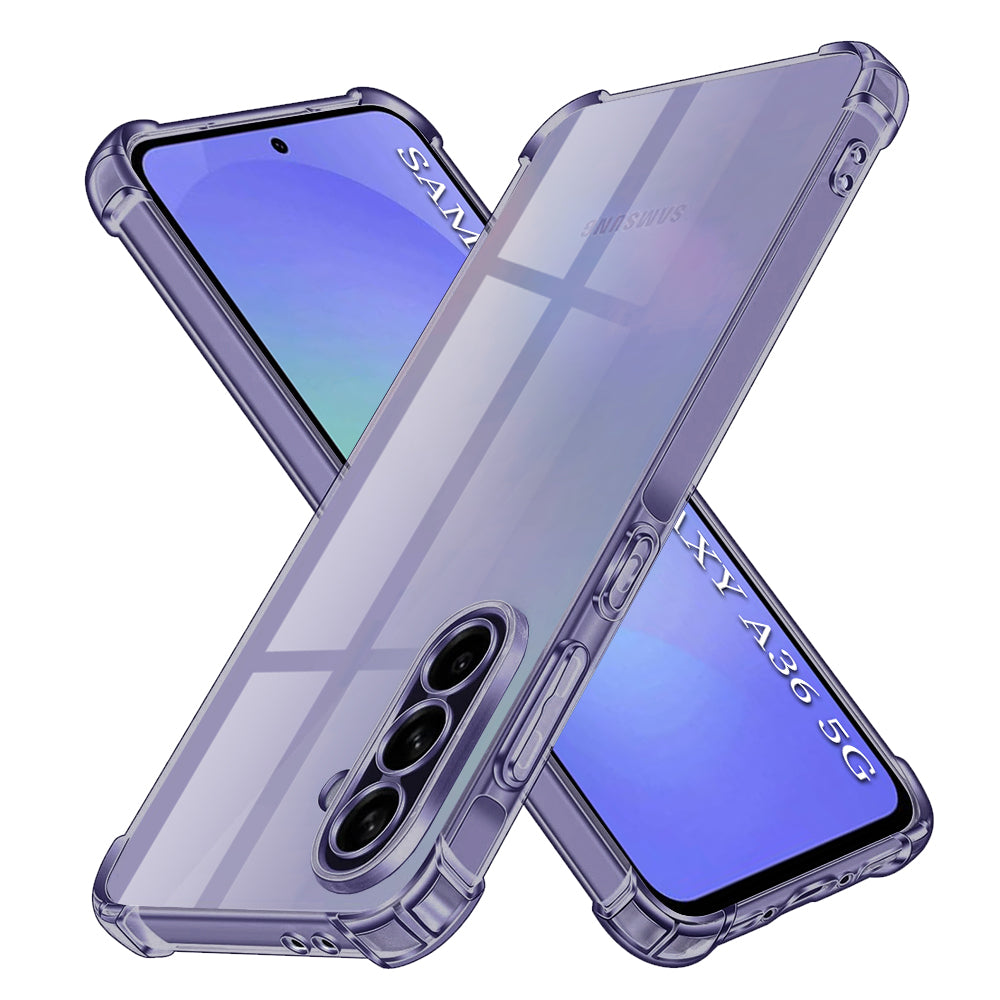 Husa de protectie Techsuit Shockproof Clear Silicone compatibil cu Samsung Galaxy A36 5G, Negru Fumuriu