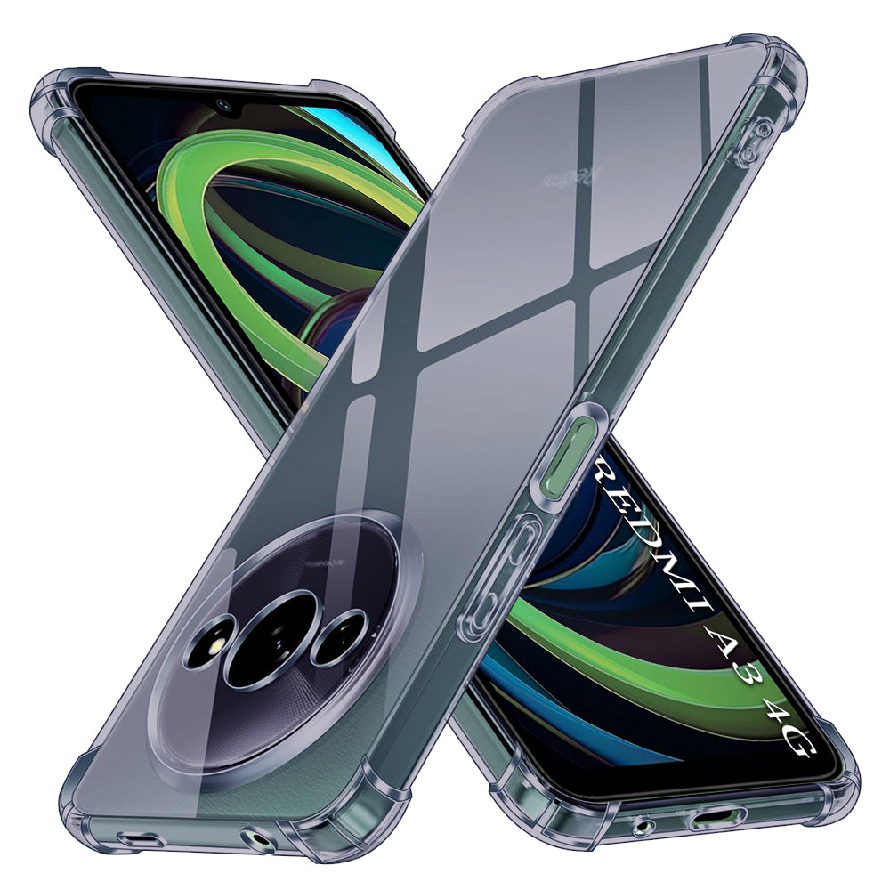 Husa de protectie Techsuit Shockproof Clear Silicone compatibil cu Xiaomi Redmi A3 / Redmi A3x, Negru Fumuriu