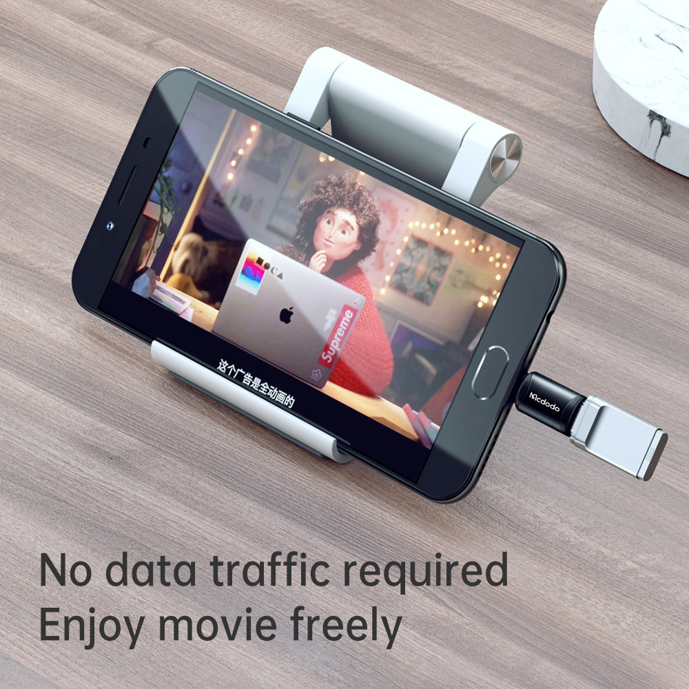 Adaptor Mcdodo OTG Adapter (OT-7690), Type-C to Micro-USB, Aluminium Alloy, Charging & Data Sync, Negru