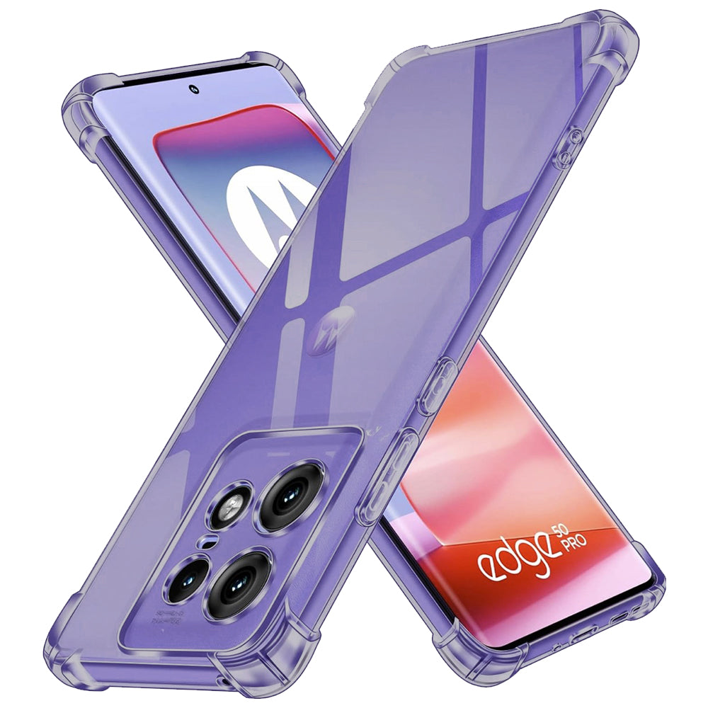 Husa de protectie Techsuit Shockproof Clear Silicone compatibil cu Motorola Edge 50 Pro, Negru Fumuriu