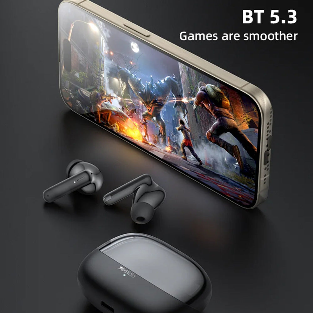 Casti Bluetooth, Wireless, Stereo, In-ear, 250mAh - Yesido (TWS26) - Black