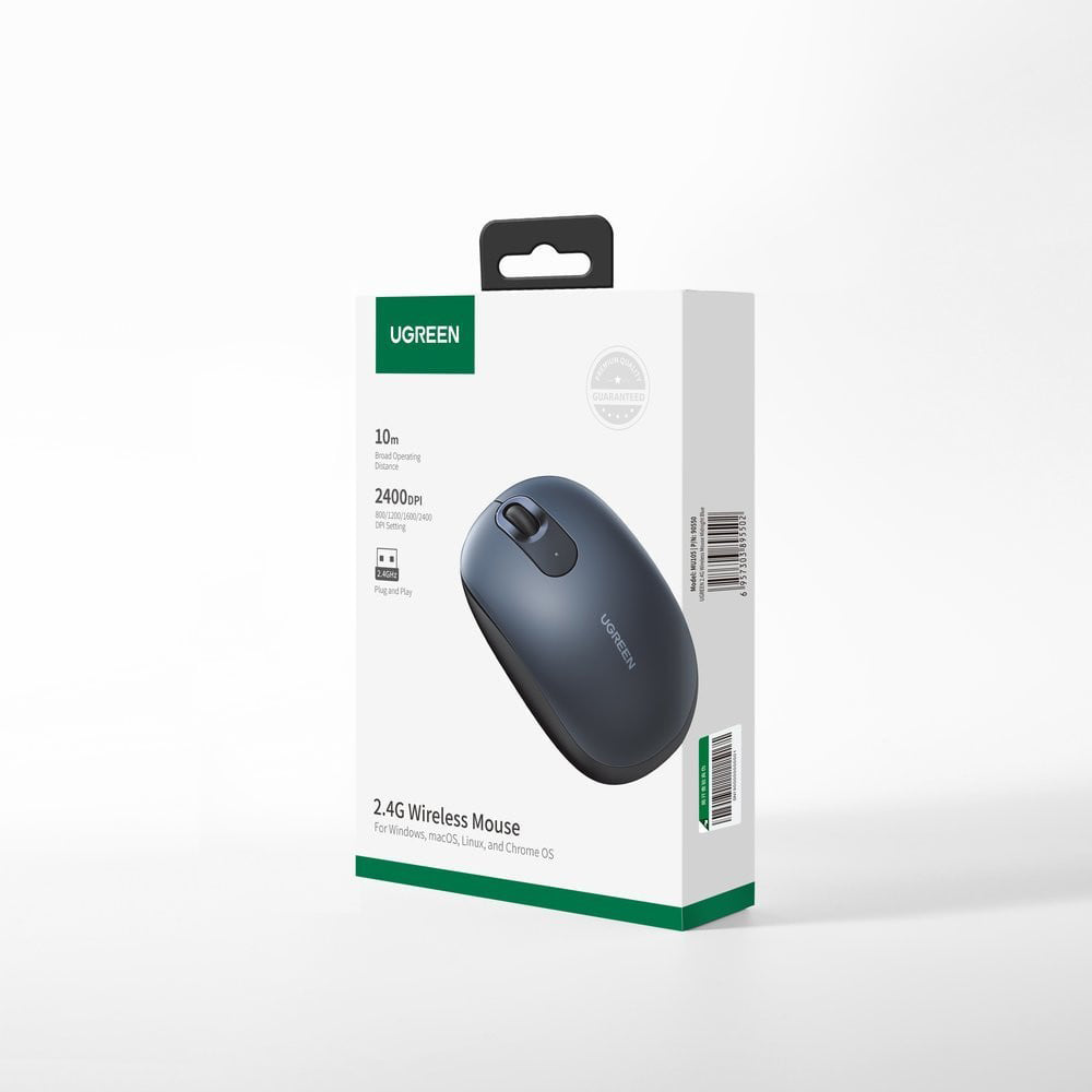 Tastatura/Mouse Ugreen Wireless Mouse MU105 (90550), 800/1200/1600/2400 DPI, Albastru Inchis