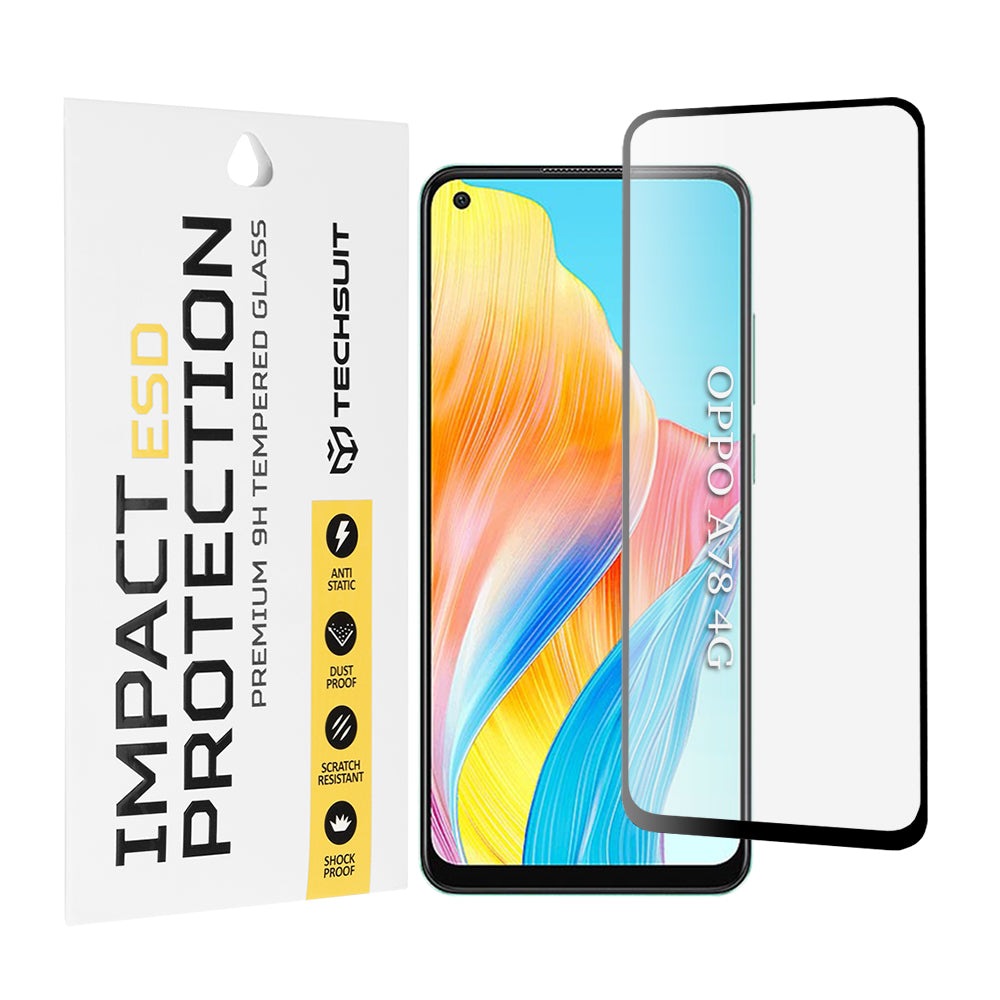 Folie de protectie Techsuit ESD Glass compatibil cu Oppo A78 4G, Negru