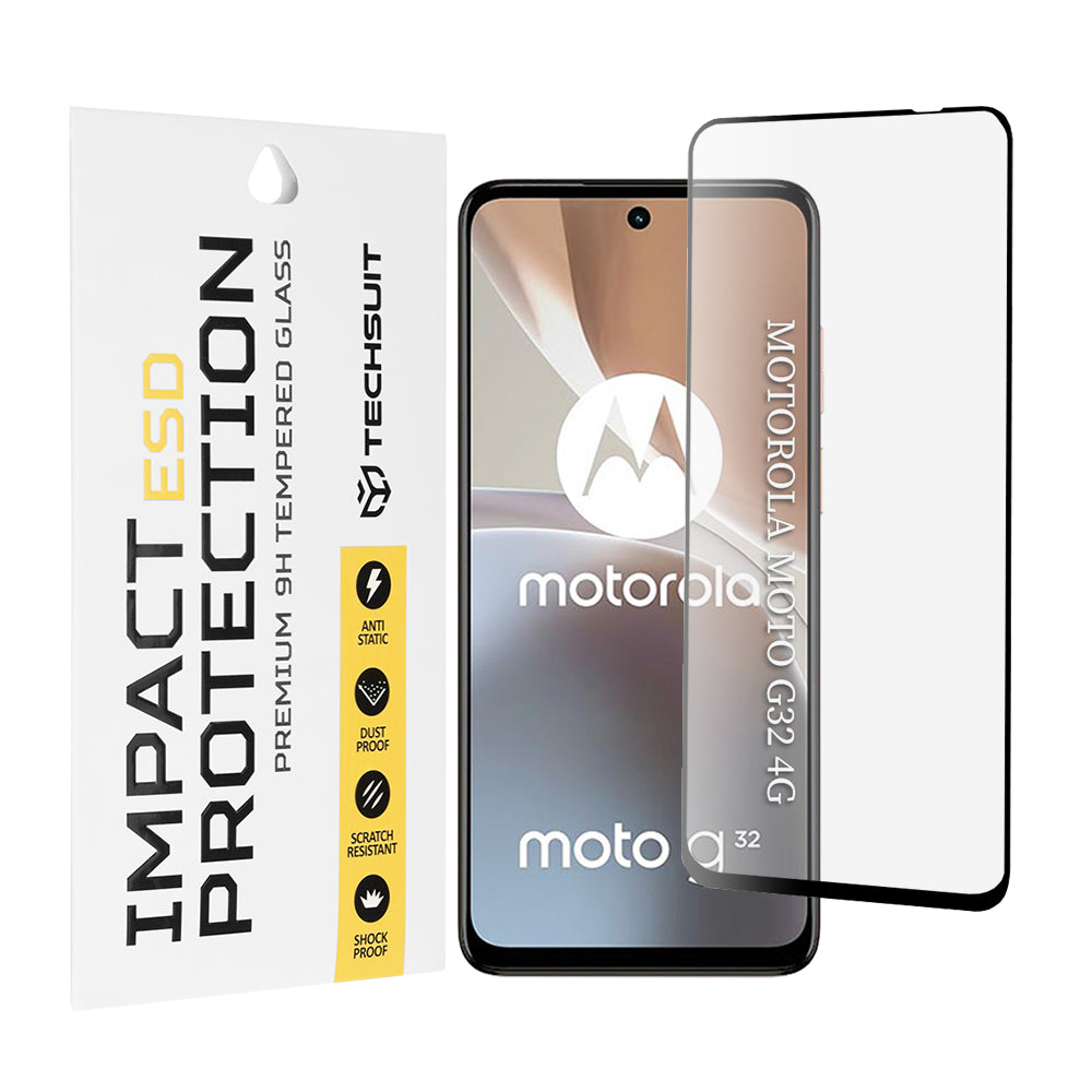 Folie de protectie Techsuit ESD Glass compatibil cu Motorola Moto G32, Negru