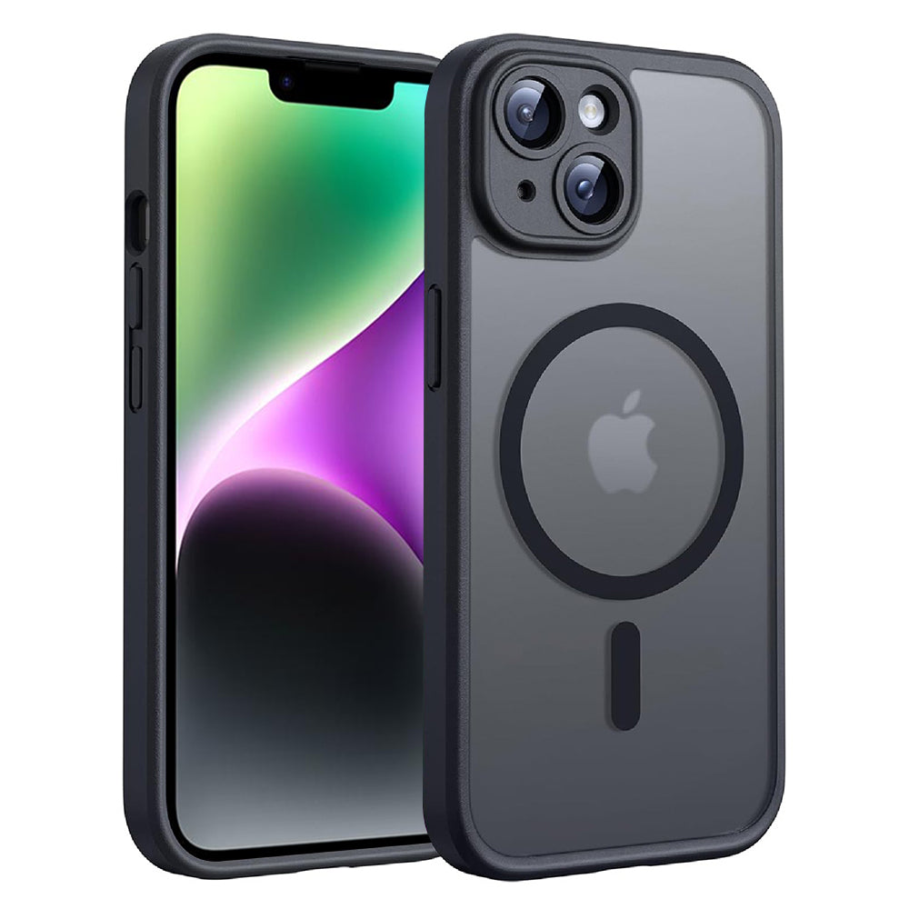Husa de protectie Techsuit PureFrost MagSafe compatibil cu iPhone 14, Negru Mat