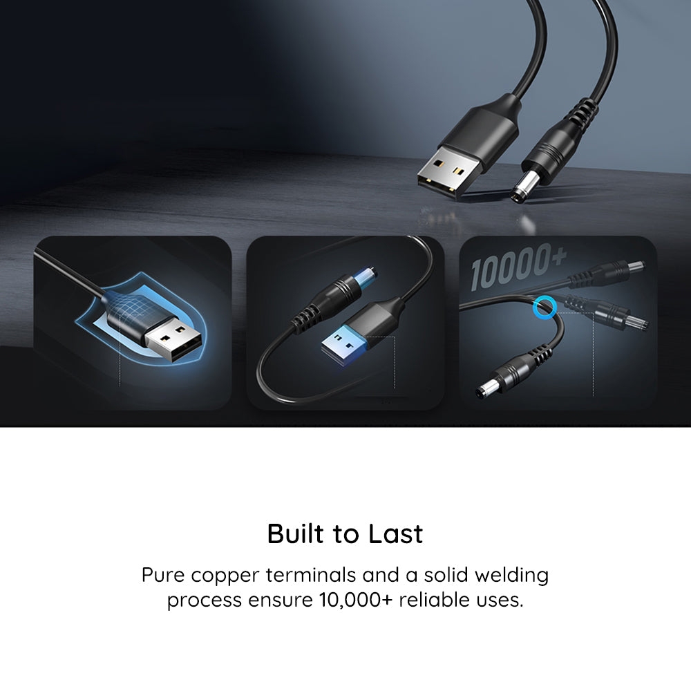 Adaptor Techsuit (set de 11) Cable Adapter ChargeNest (AC21), USB to 7x DC Barrel, Jack Adapter, Type-C, Mini-USB, Micro-USB, Negru
