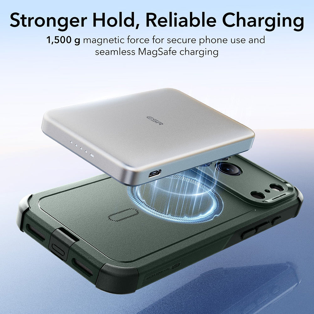 Husa de protectie ESR Cyber Halolock compatibil cu iPhone 17 Pro Max, Verde