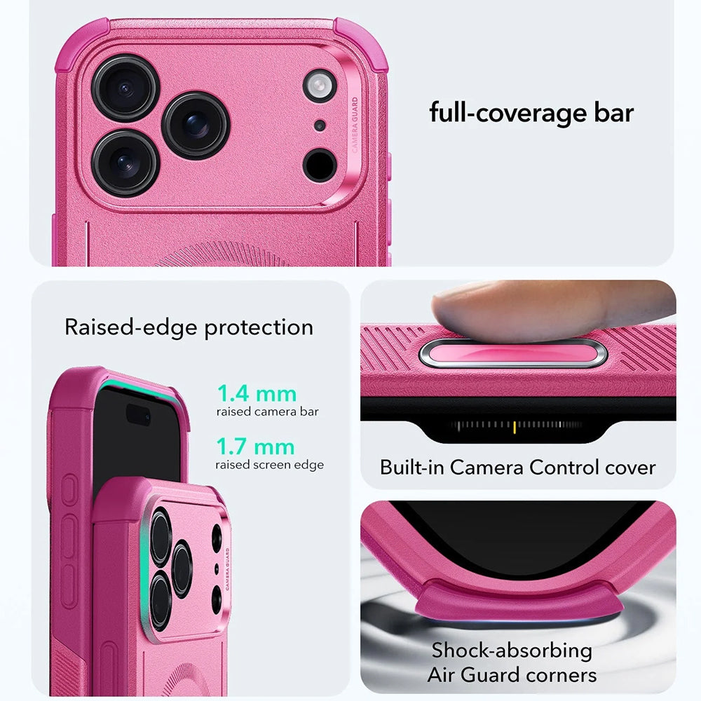 Husa de protectie ESR Cyber Halolock compatibil cu iPhone 17 Pro, Roz