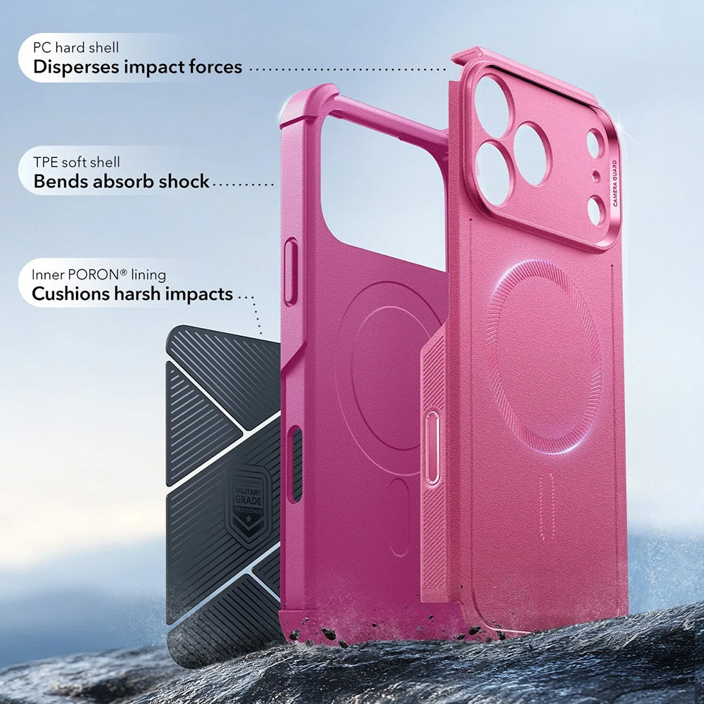 Husa de protectie ESR Cyber Halolock compatibil cu iPhone 17 Pro, Roz